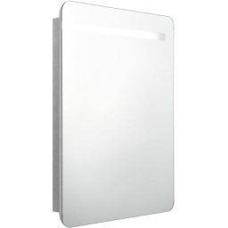Armoire de salle de bain à miroir led Gris béton 60x11x80 cm Vidaxl Gris béton