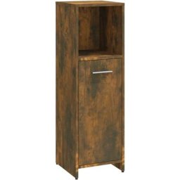 Armoire de bain Chêne fumé 30x30x95 cm Bois d'ingénierie Vidaxl Chêne fumé