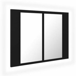 Armoire à miroir de salle de bain led Noir 60x12x45 Acrylique Vidaxl Noir