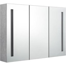 Vidaxl - Armoire de salle de bain à miroir led Gris béton 89x14x62 cm Gris béton