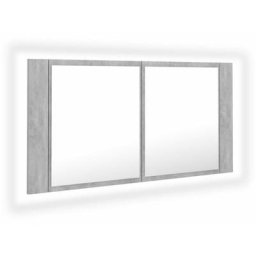 Armoire de salle de bain à miroir led Gris béton Acrylique Vidaxl Gris béton