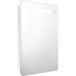Armoire de salle de bain à miroir led Blanc brillant 60x11x80cm Vidaxl Blanc brillant