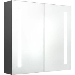 Armoire de salle de bain à miroir led Gris 62x14x60 cm Vidaxl Gris