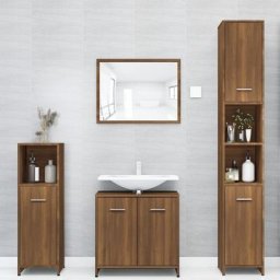 Armoire de salle de bain Colonne de salle de bain | Chêne marron 30x30x183,5 cm Bois d'ingénierie