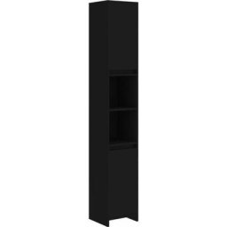 Armoire de salle de bain - Colonne de salle de bain Noir 30x30x183,5 cm Aggloméré