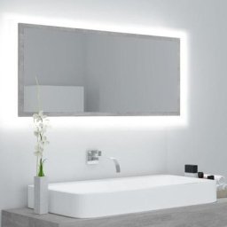 Miroir à led | Miroir déco pour Salle de bain Salon Chambre ou Dressing Gris béton 100x8,5x37cm
