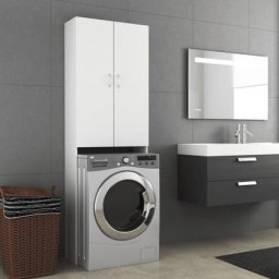 Maisonchic - Meuble machine à laver | Meuble pour wc Blanc 64x25,5x190 cm 87319