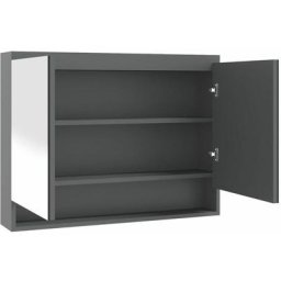 Armoire à miroir de salle de bain 80x15x60 cm mdf Gris Vidaxl Gris