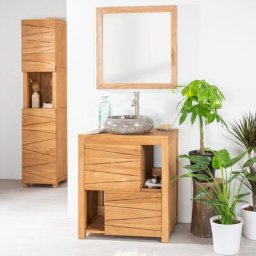 Wanda Collection - Meuble de salle de bain en teck massif Cosy 70 cm - Marron