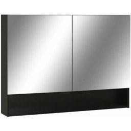 Armoire à miroir de salle de bain led Noir 80x15x60 cm mdf Vidaxl Noir