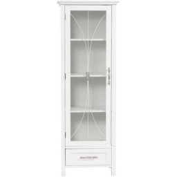 Colonne de salle de bain rangement avec tiroir en bois blanc Delaney Teamson Home 7961 - Blanc