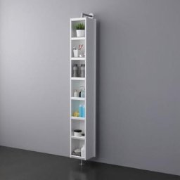 Colonne tournante pour salle de bains avec tablettes et miroir