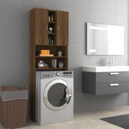 Kalisse - Meuble wc Moderne - Meuble pour machine à laver Chêne marron 64x25,5x190 cm FR3552