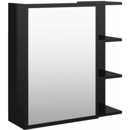 Armoire à miroir de bain Noir brillant 62,5x20,5x64cm Aggloméré Vidaxl High gloss black