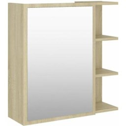 Armoire à miroir de bain Chêne sonoma 62,5x20,5x64 cm Aggloméré Vidaxl Sonoma oak
