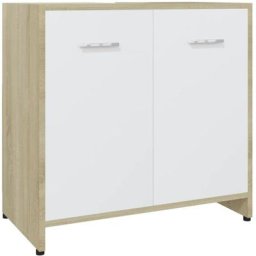 Armoire de bain Blanc et chêne sonoma 60x33x61 cm Aggloméré Vidaxl Blanc et chêne sonoma