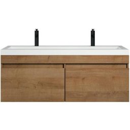 Meuble de salle de bain Avellino 120 cm lavabo - Chêne - Armoire de rangement Meuble lavabo - Chene