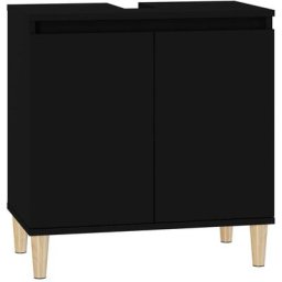 Meuble d'évier noir 58x33x60 cm bois d'ingénierie Vidaxl Black