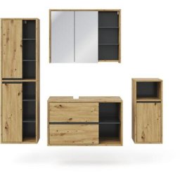 Vicco - Ensemble mobilier de salle de bains Viola chêne set de 4
