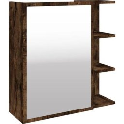 Armoire à miroir de salle de bain Chêne fumé 62,5x20,5x64 cm Vidaxl Chêne fumé