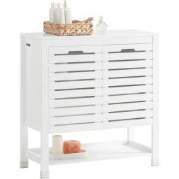 BZR50-W Meuble Bas de Salle de Bain Armoire de Salle de Bain sur Pieds avec 1 Compartiment Ouvert