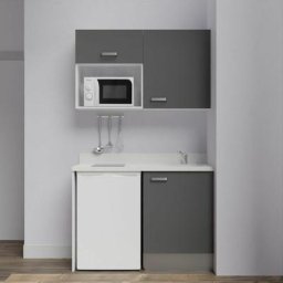 Cuisibane - Kitchenette K07L - 120 cm - emplacements frigo top et micro-ondesGrisSnovaévier à droite