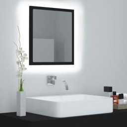 Miroir à led | Miroir déco pour Salle de bain Salon Chambre ou Dressing Noir 40x8,5x37 cm Aggloméré