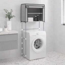 Kalisse - Meuble wc Moderne - Support de rangement 2 niveaux sur la machine à laver Gris Fer FR9935