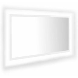 Vidaxl - Miroir à led de bain Blanc brillant 80x8,5x37 cm Acrylique High gloss white