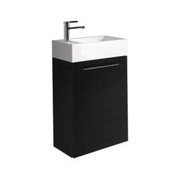 Meuble de salle de bain Madrid Noir bois 40 x 22 cm Armoire de rangement Meuble lavabo evier