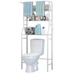 Meuble wc ou machine à laver Étagère de salle de bains 3 étagères Avec Porte Serviettes