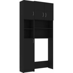 Vidaxl - Ensemble de meuble pour machine à laver Noir Aggloméré Noir