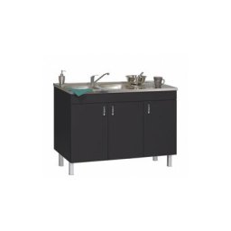 Neova - Meuble deco-clip Graphite + Évier à poser sinope en inox