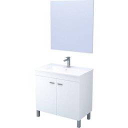 Meuble à poser helgo - 80cm - Blanc - Mélaminé - Livré en kit - Blanc
