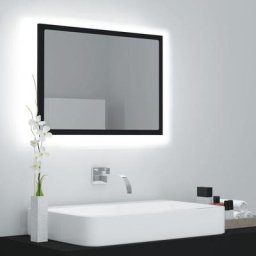 Miroir à led | Miroir déco pour Salle de bain Salon Chambre ou Dressing Noir 60x8,5x37 cm Aggloméré