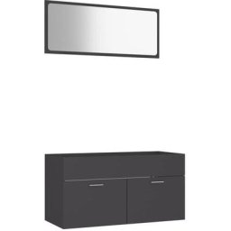 Vidaxl - Ensemble de meubles de salle de bain 2 pcs Gris Aggloméré Gris