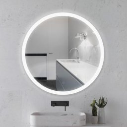 Miroir de Salle de Bain à led Rond 60cm,Anti-buée Miroir Mural avec Capteur Tactile