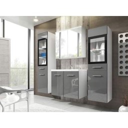 Ensemble de meubles de salle de bain UDINE II, ensemble de meubles avec vasque inclus, éclairage