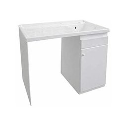 Meuble vasque avec cache machine à laver 108x60 H.90 en résine utilisable en extérieur - Version