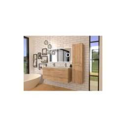 Meuble neptune Bois Clair 120 cm avec miroir lite