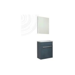 Lave-mains nino - avec miroir - 44cm - Gris - Laqué - Livré en kit - Gris
