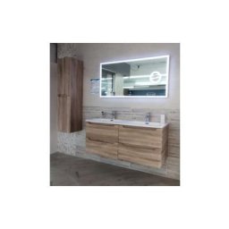 Sanitaire.fr - Meuble double vasque 120cm Toola Bois Clair miroir Lite