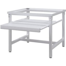 True Deal - Socle pour machine à laver avec étagère coulissante Blanc