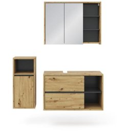 Vicco - Ensemble mobilier de salle de bains Viola chêne set de 3