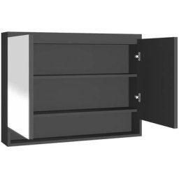 Vidaxl - Armoire à miroir de salle de bain 80x15x60 cm mdf Anthracite Anthracite