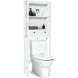 SoBuy BZR85-W Porte Papier Toilette Vertical, étroit, Meuble WC, Support  Papier Toilette, Armoire Toilettes