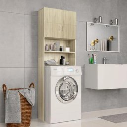 Maisonchic - Meuble machine à laver | Meuble pour wc Chêne Sonoma 64x25,5x190 cm Aggloméré 99102