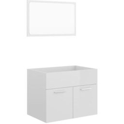 Vidaxl - Ensemble de meubles de salle de bain 2 pcs Blanc brillant Blanc brillant
