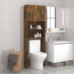 Kalisse - Meuble wc Moderne - Meuble pour machine à laver Chêne fumé 64x25,5x190 cm FR7841