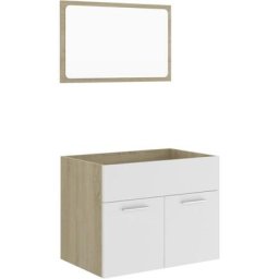Vidaxl - Ensemble de meubles de salle de bain 2pcs Blanc et chêne sonoma Blanc et chêne sonoma